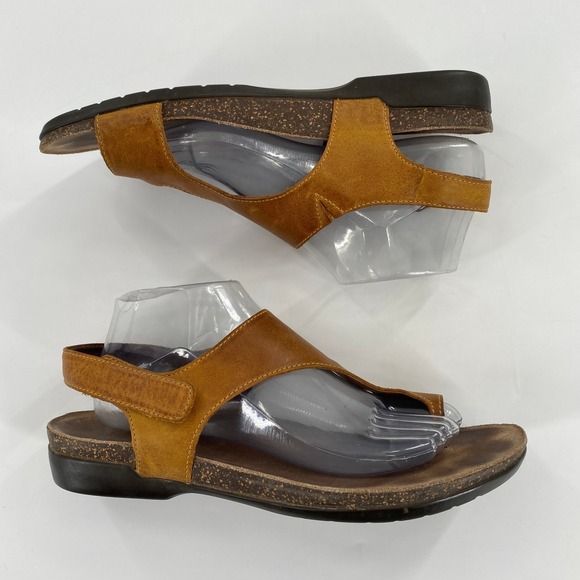 Dansko Reece Women's Leather Thong Sandals Ankle Strap Adjustable Tan Size 41 - Picture 4 of 8